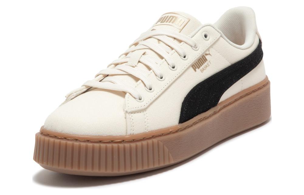 Lookbook (W) Puma Basket Platform Lona 'Beige Negro' 399251-01