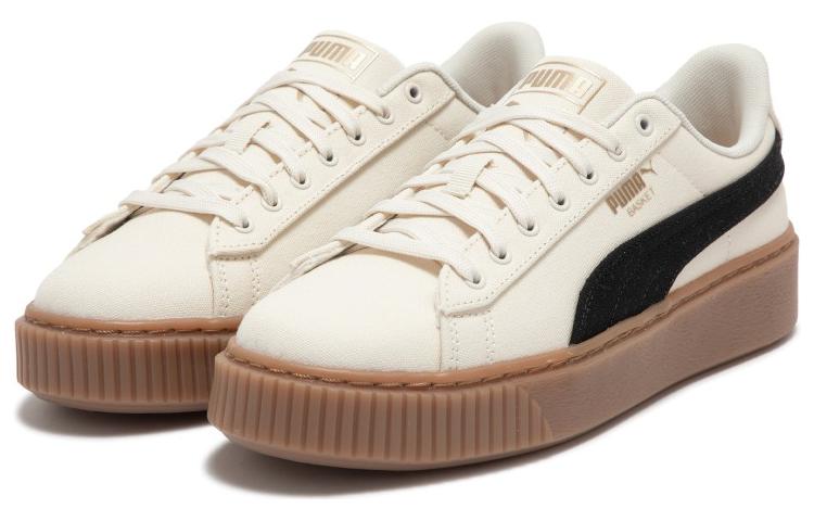 Shop (W) Puma Basket Platform Lona 'Beige Negro' 399251-01
