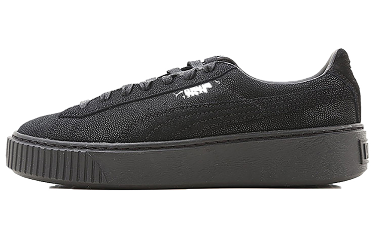 (Women) Puma Basket Platform Casual Sneakers 'Black' 363313-04