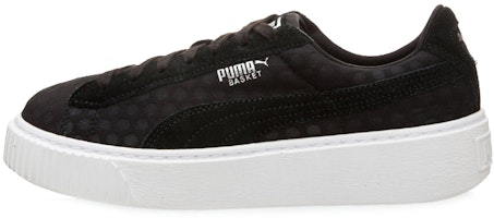 (Women) Puma Basket Platform Casual Sneakers Black/White 364102-01 (Women) Puma Basket Platform Casual Sneakers Black/White 364102-01