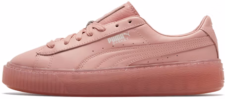 (Women) Puma Basket Platform Core Pink Low Board Shoes 364040-09 (Women) Puma Basket Platform Core Pink Low Board Shoes 364040-09