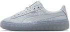 Buy (W) Puma Basket Platform Core Biru Muda/Perak Kasut Lembut Rendah 364040-10