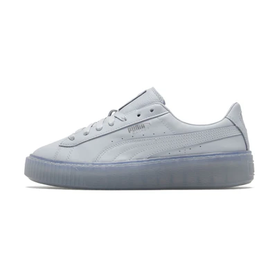 (W) Puma Basket Platform Core Light Blue/Silvery Low Board Shoes