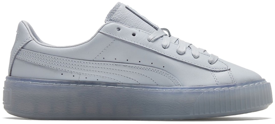 (Women) Puma Basket Platform Core Light Blue/Silvery Low Board Shoes 364040-10 Order (Women) Puma Basket Platform Core Light Blue/Silvery Low Board Shoes 364040-10