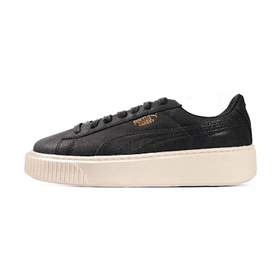 (W) Puma Basket Platform CV Low-Top Casual 'Black Balance'