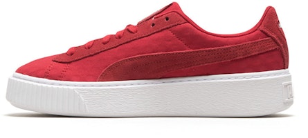 (Women) Puma Basket Platform DE Casual Sneakers Red/White 364102-03 (Women) Puma Basket Platform DE Casual Sneakers Red/White 364102-03
