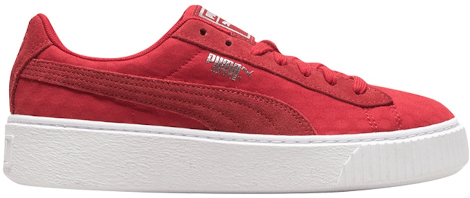 (Women) Puma Basket Platform DE Casual Sneakers Red/White 364102-03 Order (Women) Puma Basket Platform DE Casual Sneakers Red/White 364102-03