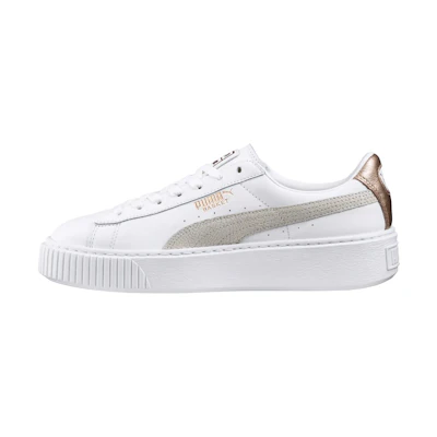 (W) Puma Basket Platform Euphoria RG 'White Gray Gold'