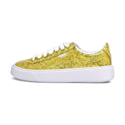 (W) Puma Basket Platform Glitter 'Gold'