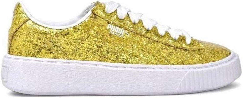 (Women) Puma Basket Platform Glitter 'Gold' 364093-02 Order (Women) Puma Basket Platform Glitter 'Gold' 364093-02
