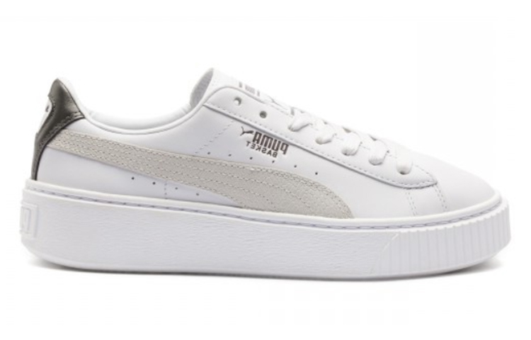 Order (Women) Puma Basket Platform Low Top Casual Skate Shoes Unisex White 367850-01