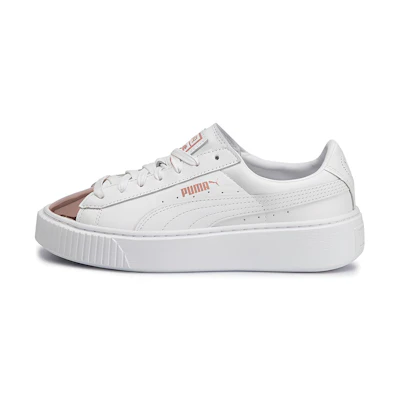 (W) Puma Basket Platform Metallic 'White Rose Gold'