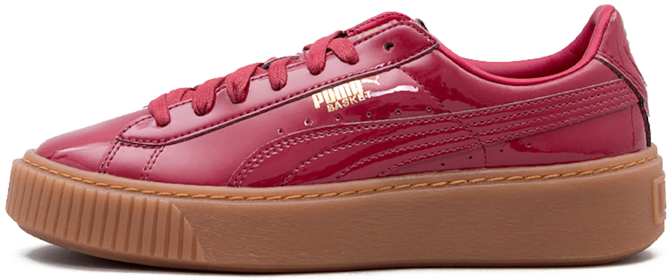Buy Women Puma Basket Platform Patent Burgundy Gum 363314 04 Novelship