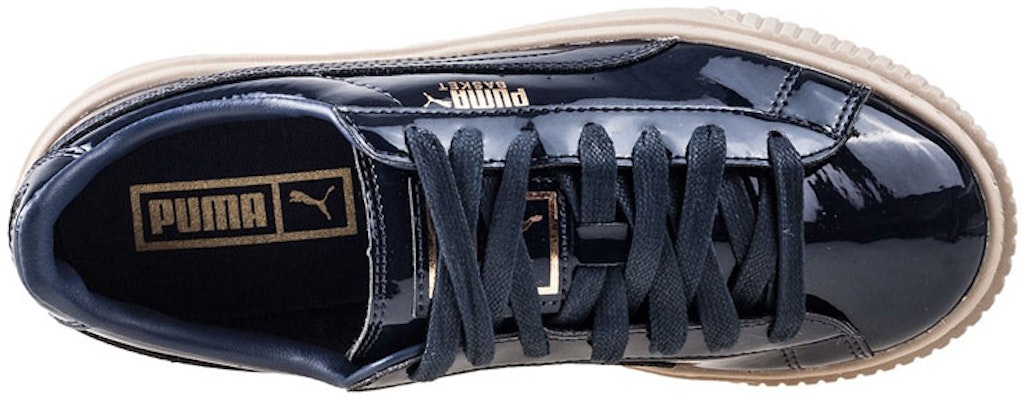 (Women) Puma Basket Platform Patent Marshmallow 'Black' 363314-06 Order (Women) Puma Basket Platform Patent Marshmallow 'Black' 363314-06