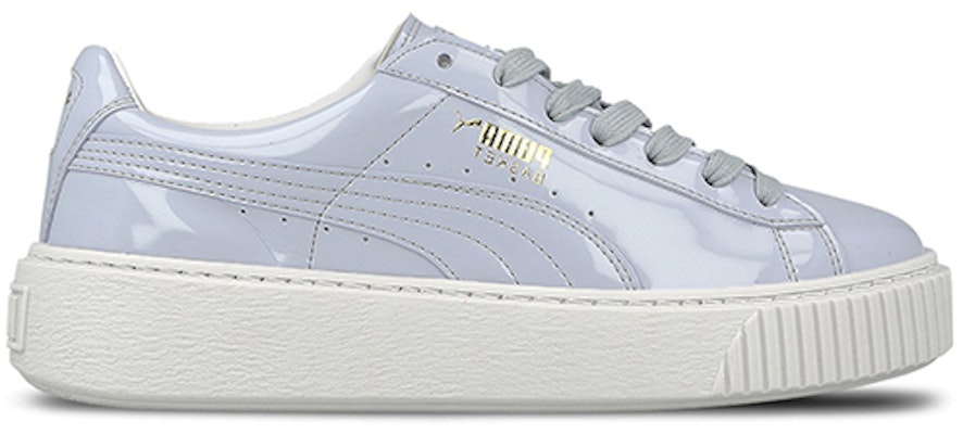 (Women) Puma Basket Platform Patent Halogen Blue 363314-01 Order (Women) Puma Basket Platform Patent Halogen Blue 363314-01