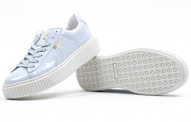 (Women) Puma Basket Platform Patent Halogen Blue 363314-01 Shop (Women) Puma Basket Platform Patent Halogen Blue 363314-01