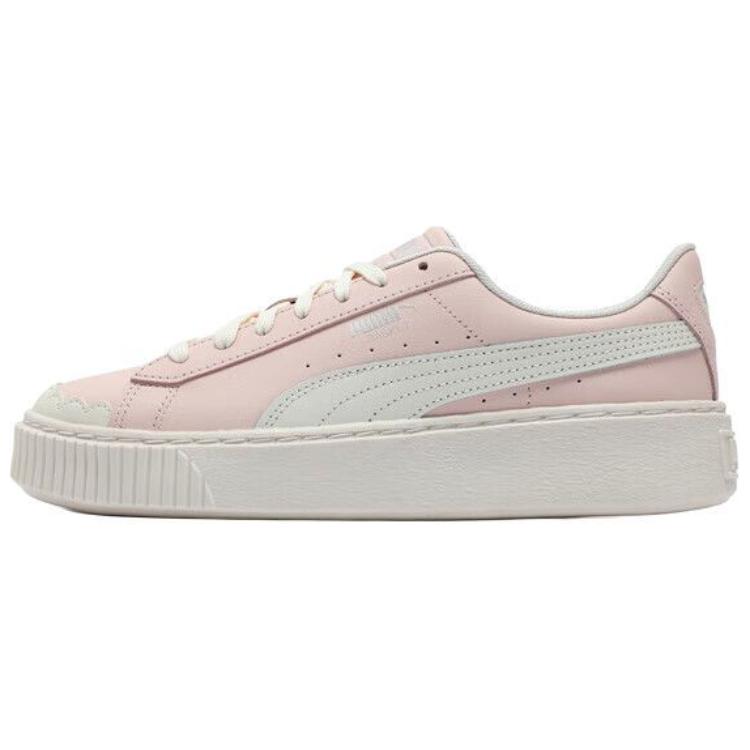 (Women) Puma Basket Platform Retro Casual Low-Top Sneakers Pink White 397250-02