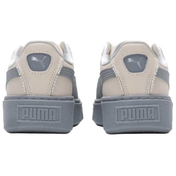 Shop (W) プーマ バスケット プラットフォーム パールホワイトブルー 398910-04
