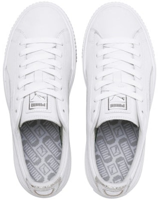 (Women) Puma Basket Platform Sneakers White/Silver 369840-02 Lookbook (Women) Puma Basket Platform Sneakers White/Silver 369840-02