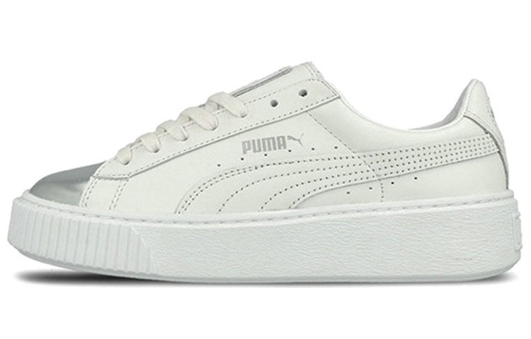 Buy PUMA Basket Platform 蕾哈娜金屬頭厚底 低幫 板鞋 女款 白銀