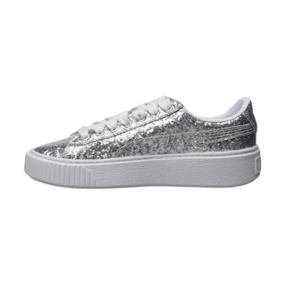 (W) Puma Basket Strap Glitter 'Silver'