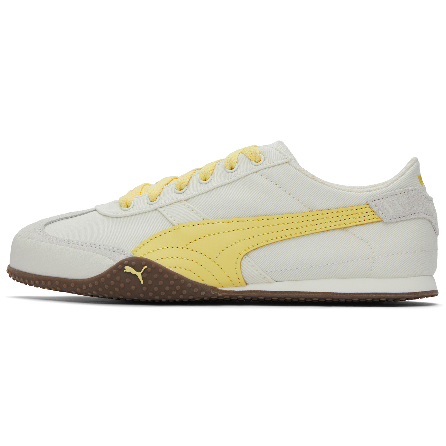(Women) PUMA Bella UT Canvas Casual White Yellow Sneakers 403492-01
