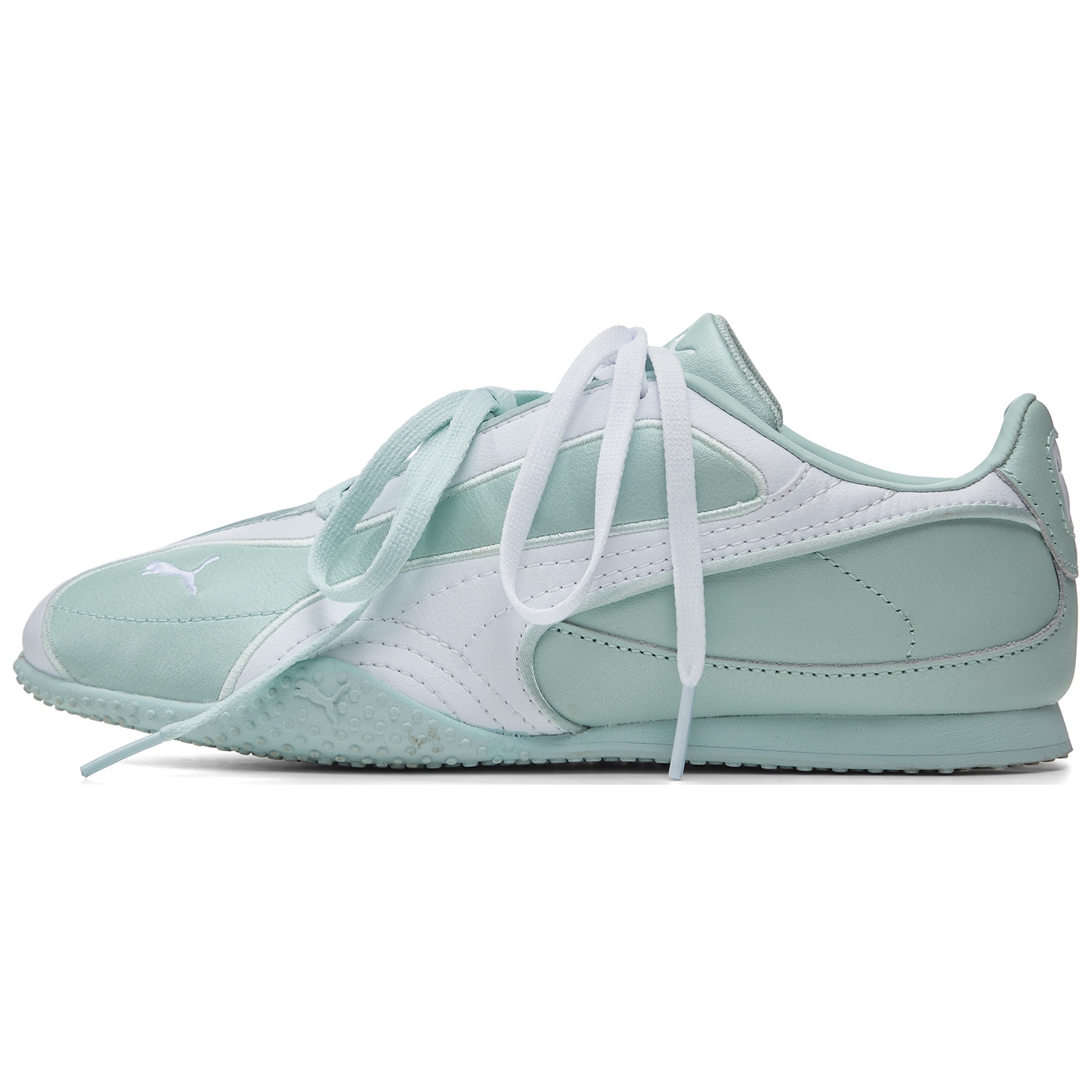 (Women) PUMA Bella V2 Leather Sneakers China Exclusive Pearl Green Casual Shoes 404043-04