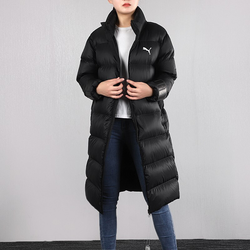 Details for (W) Puma Chaqueta Acolchada Negra Invierno con Logo y Largo Medio 581615-01