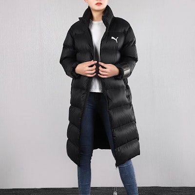 (W) Puma Chaqueta Acolchada Negra Invierno con Logo y Largo Medio 581615-01 Details for (W) Puma Chaqueta Acolchada Negra Invierno con Logo y Largo Medio 581615-01