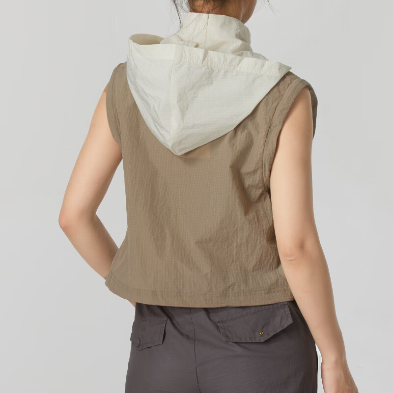 Sizing (W) 푸마 브라운 투웨이 컬러블록 후드 캐주얼 자켓 628979-87