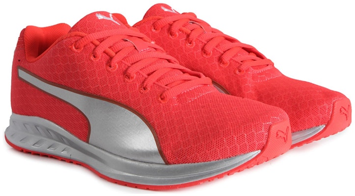 Puma Burst Metal 減震防滑 低幫跑步鞋 女款 紅銀 Lookbook Puma Burst Metal 減震防滑 低幫跑步鞋 女款 紅銀