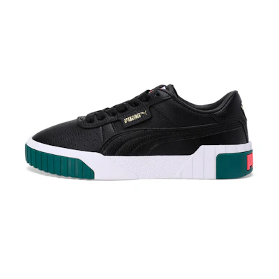 (W) Puma Cali 'Black Green Platform'