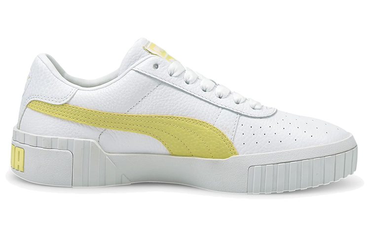 Order (W) プーマ Cali カジュアルスニーカー 白/黄 369155-32
