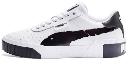 (Women) Puma Cali Brushed 'White Black' 373896-01 (Women) Puma Cali Brushed 'White Black' 373896-01