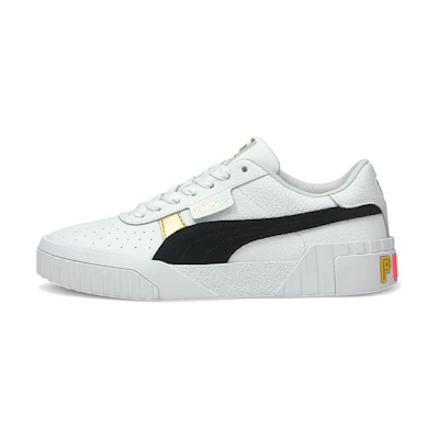 (W) Puma Cali Varsity Black/White/Gold Casual Board Shoes