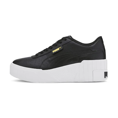 (W) Puma Cali Wedge 'Black White'