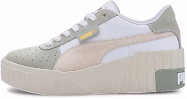 (Women) Puma Cali Wedge Social Thick Sole Shoes White/Green/Pink 374107-02 (Women) Puma Cali Wedge Social Thick Sole Shoes White/Green/Pink 374107-02