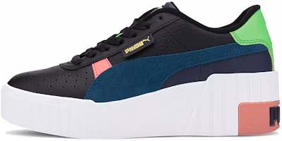 (Women) Puma Cali Wedge Sunset Boulevard Black/White/Green Casual Board Shoes 374317-02 (Women) Puma Cali Wedge Sunset Boulevard Black/White/Green Casual Board Shoes 374317-02