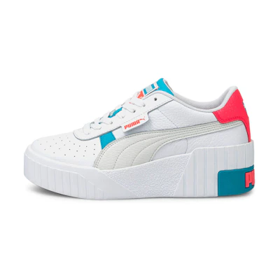 (W) Puma Cali Wedge 'White Blue Red'