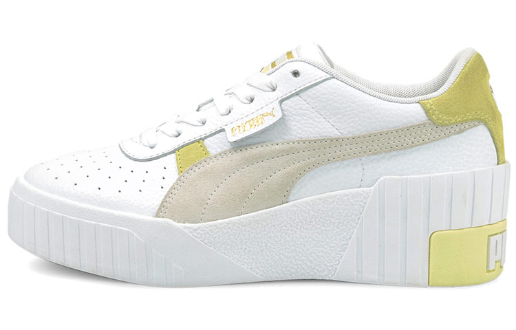 (Women) Puma Cali Wedge 'White Grey Yellow' 373906-05