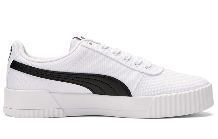 Order (Women) Puma Carina Canvas Leisure Board Shoes White/Black 368669-01