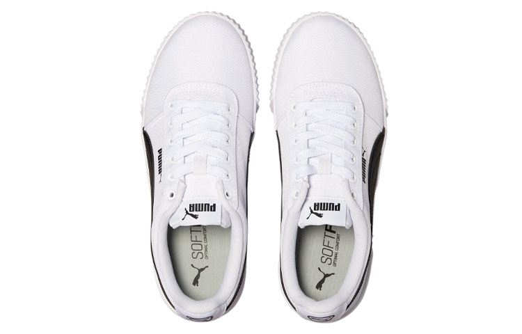 Lookbook (Women) Puma Carina Canvas Leisure Board Shoes White/Black 368669-01