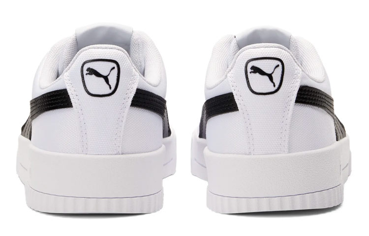 Shop (Women) Puma Carina Canvas Leisure Board Shoes White/Black 368669-01