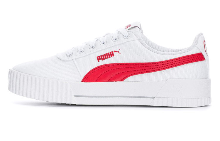 (W) Puma Carina Canvas Sneakers White/Red