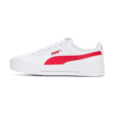 (W) Puma Carina Canvas Sneakers White/Red