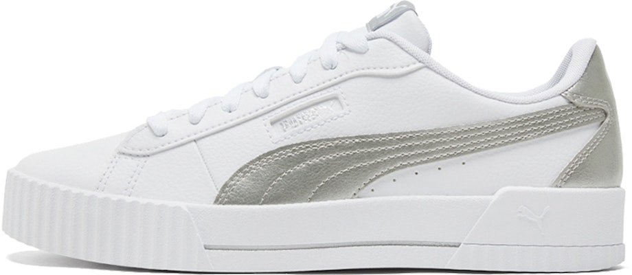 (Women) Puma Carina Crew Metallic 'White Grey' 368879-01 Buy (Women) Puma Carina Crew Metallic 'White Grey' 368879-01