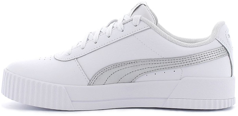 (Women) Puma Carina Leather 'White Grey' 370325-18 Buy (Women) Puma Carina Leather 'White Grey' 370325-18