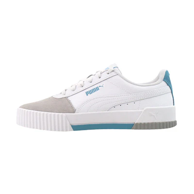 (W) Puma Carina Leather 'White Grey'
