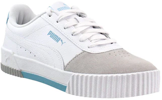 Shop (Women) Puma Carina Leather 'White Grey' 371925-02
