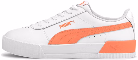 (Women) Puma Carina Leather 'White Orange' 370325-30 (Women) Puma Carina Leather 'White Orange' 370325-30
